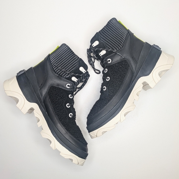 Sorel Brex Leather Suede Black Lace Up Boots Hiking Walking Women's Size 7.5 - Picture 2 of 9